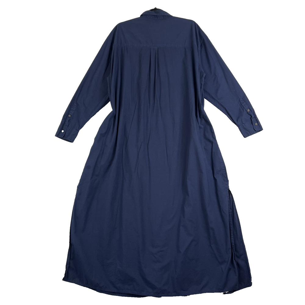 Universal Thread Long Sleeve Shirt Dress Womens XL Navy Blue Drawstring Waist - Picture 2 of 12